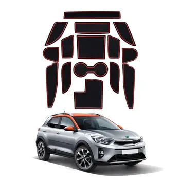 

LFOTPP Car Door Groove Mat For Stonic 2018 2019 2020 Anti-slip Mat Rubber Gate Slot Pad Interior Accessories Red 15 Pieces