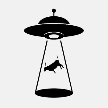 

Cartoon Car Stickers "Alien Cattle Abduction" Laptop Decal Windshield Motorcycle PVC 15cm X 10cm