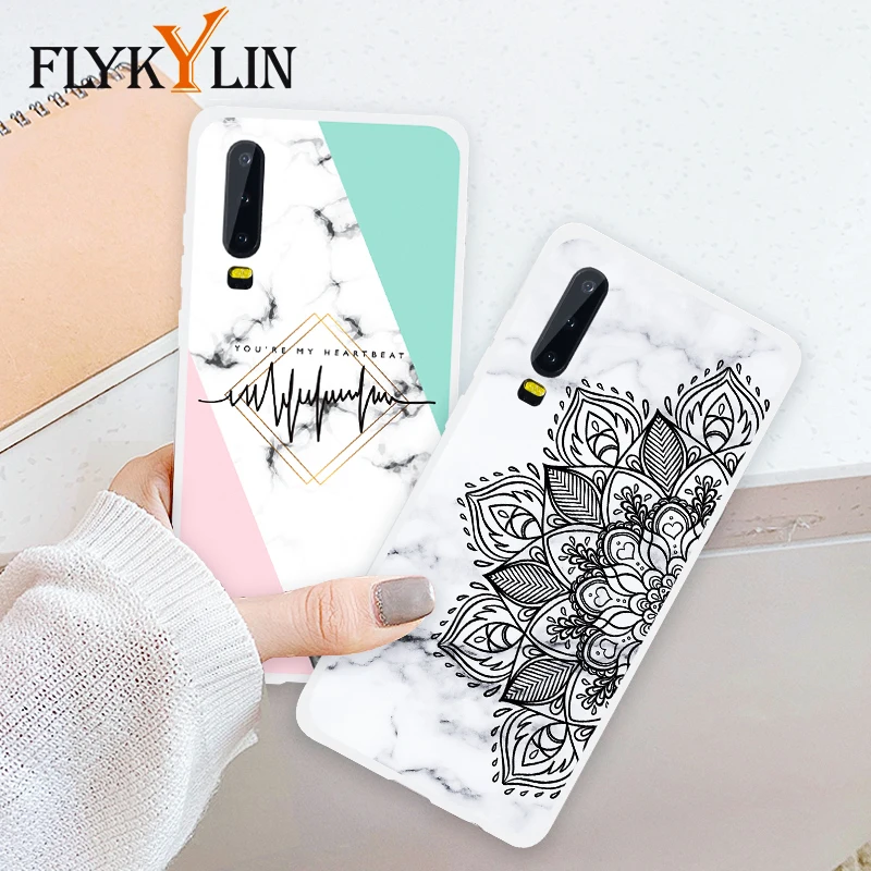 Чехол для huawei P20 Lite 2019 P30 Pro P10 P9 P8 2017 задняя крышка на цветок мрамор ТПУ силиконовый