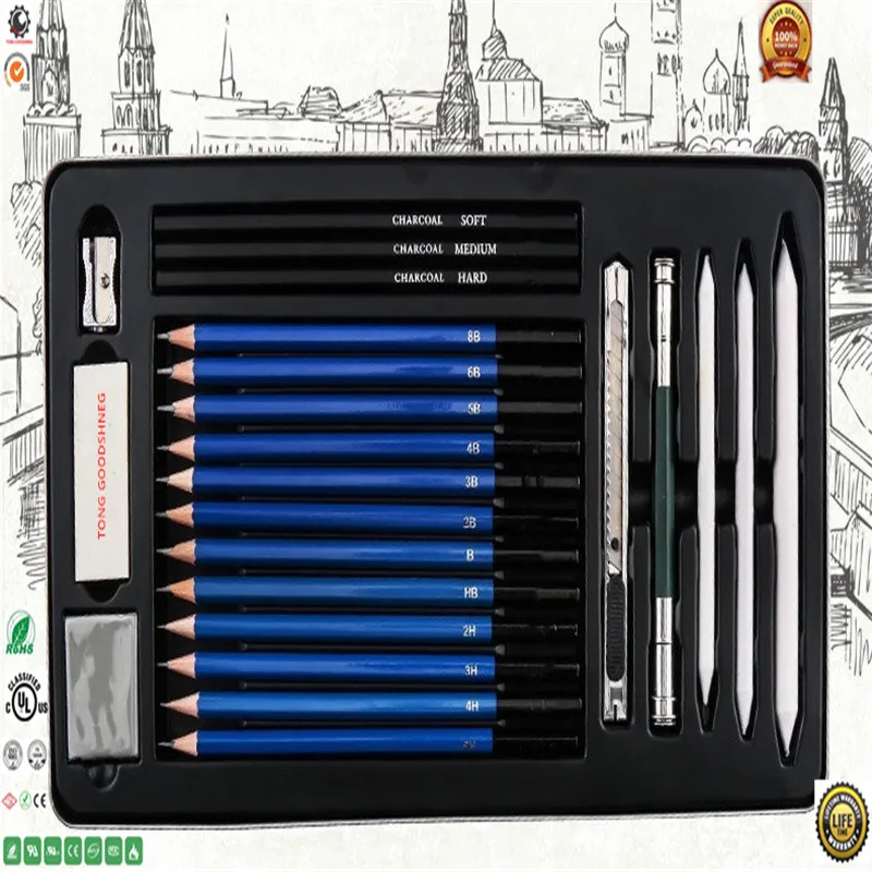 

23PCS Sketch Pencils Professional Drawing Kit,Perfect Graphite Drawing Pencil Set for Sketching,Art Pencils For Shading