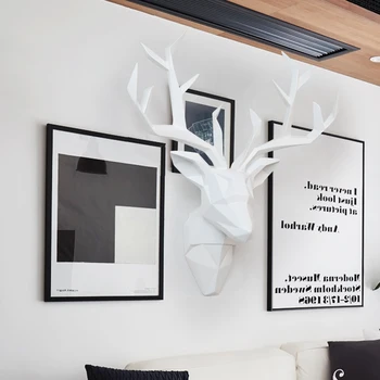 

New Large 3D Deer Head Statue Sculpture Decor Home Wall Decoration Accessories Animal Figurine Wedding Party Hanging Decorations