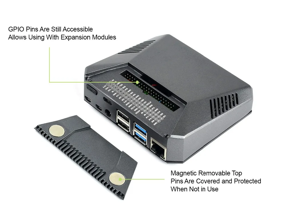 Waveshare Argon ONE: приличный Алюминиевый Чехол для Raspberry Pi 4, с безопасной кнопкой питания и двумя печатными платами, чтобы просто создать его