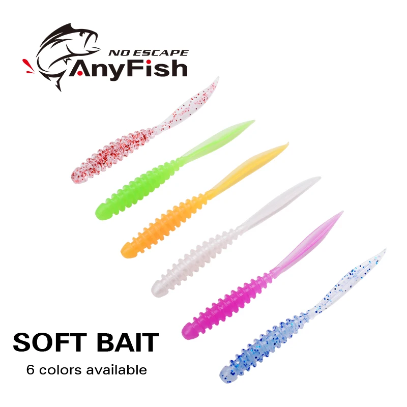Мягкая рыболовная приманка ANYFISH 10 шт./пакет кольцо для щуки 0 5 г 2 4 дюйма 58 мм