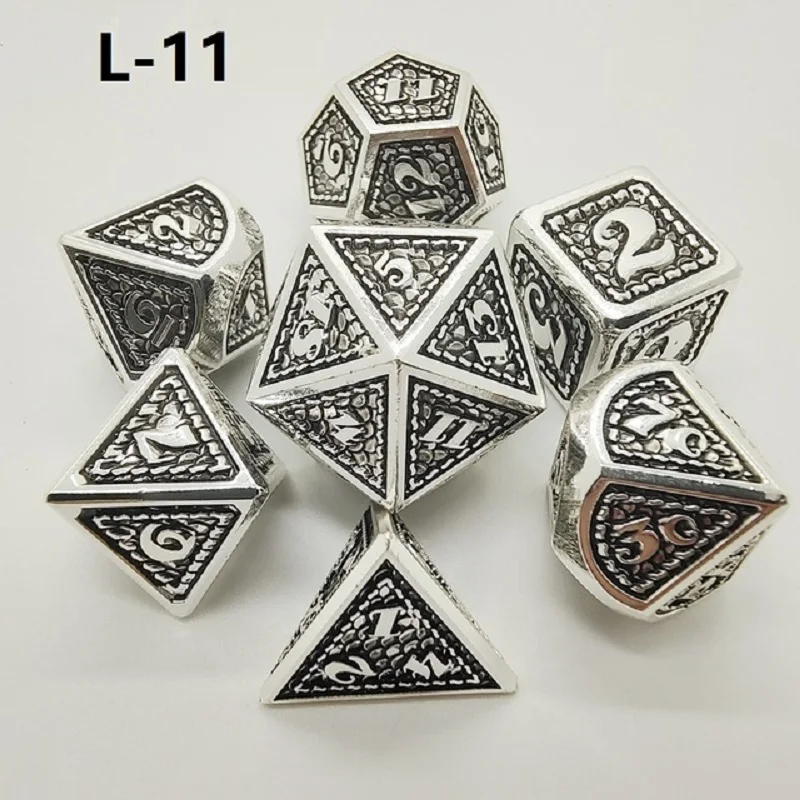 Металлические игральные кости 7 шт./компл. металлические стандартные d4 d6 d8 d10 d12 d20 |
