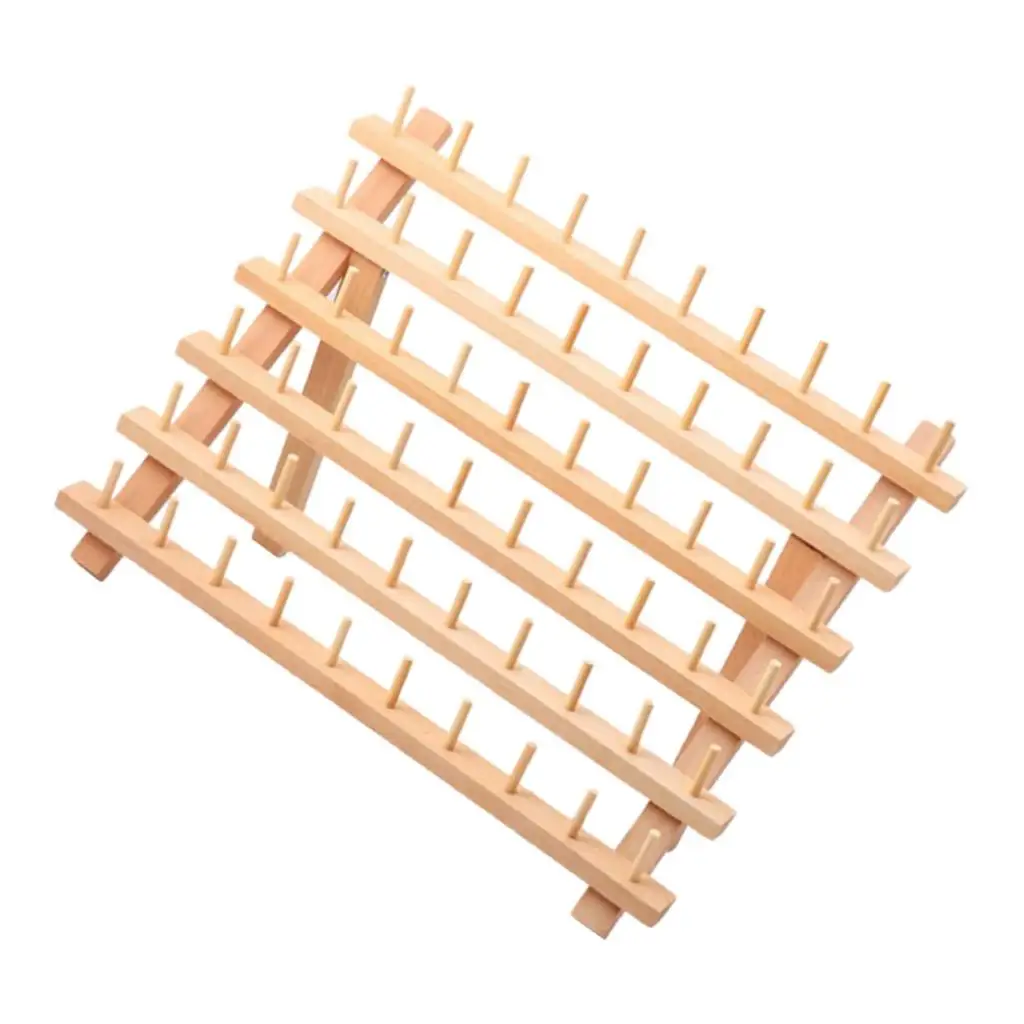 Thread Rack Wood 60 Spools Bobbin Holder Thread Spool Holder Thread Rack Wood
