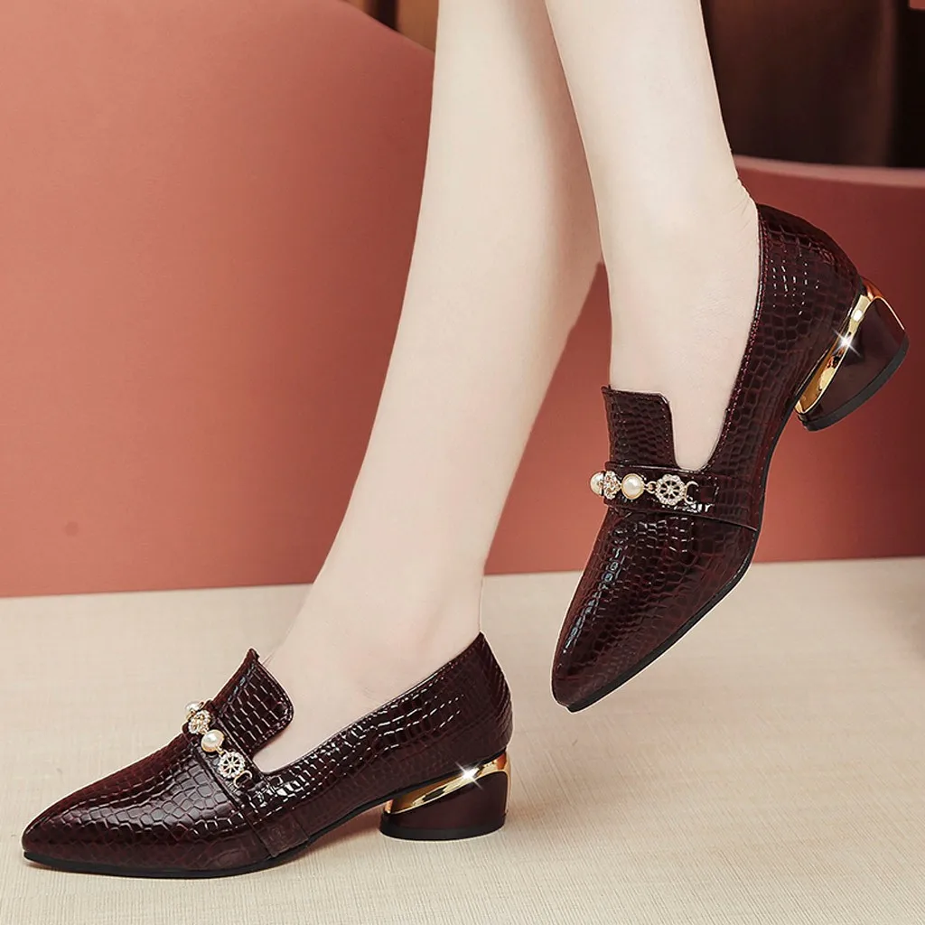 women's crocodile leather shoes