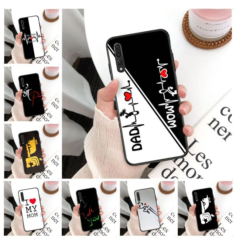 Черный мягкий чехол из ТПУ для телефона My life love mom huawei p10 pius lite p20 p30 psmart p20lite |