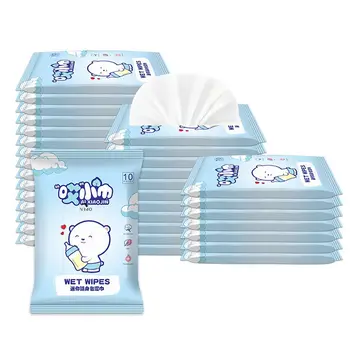

10Pcs/bag Baby Gently Sensitive Wet Wipes For Hand Cleaning Outdoor Portable Wipes Baby Care Wipes Travel Pack New 1