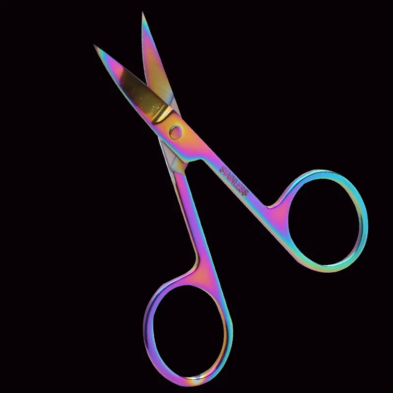 Eyebrow Scissors Manicure Scissors Facial Hair Scissors Beauty Scissors Chameleon Curved Head Eyebrow Scissor Makeup Trimmer Facial Hair Remover Manicure Scissor Nail Cuticle Tool
