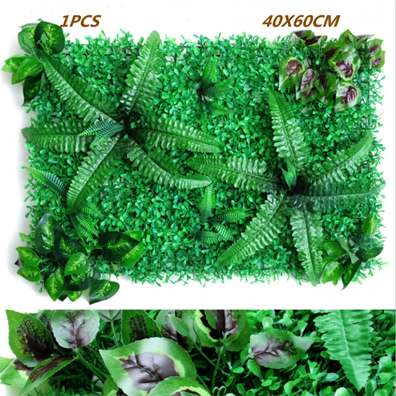Green Artificial Plants Wall Panel - Outdoor Decor Carpet for Home, Wedding, and Party Backdrop