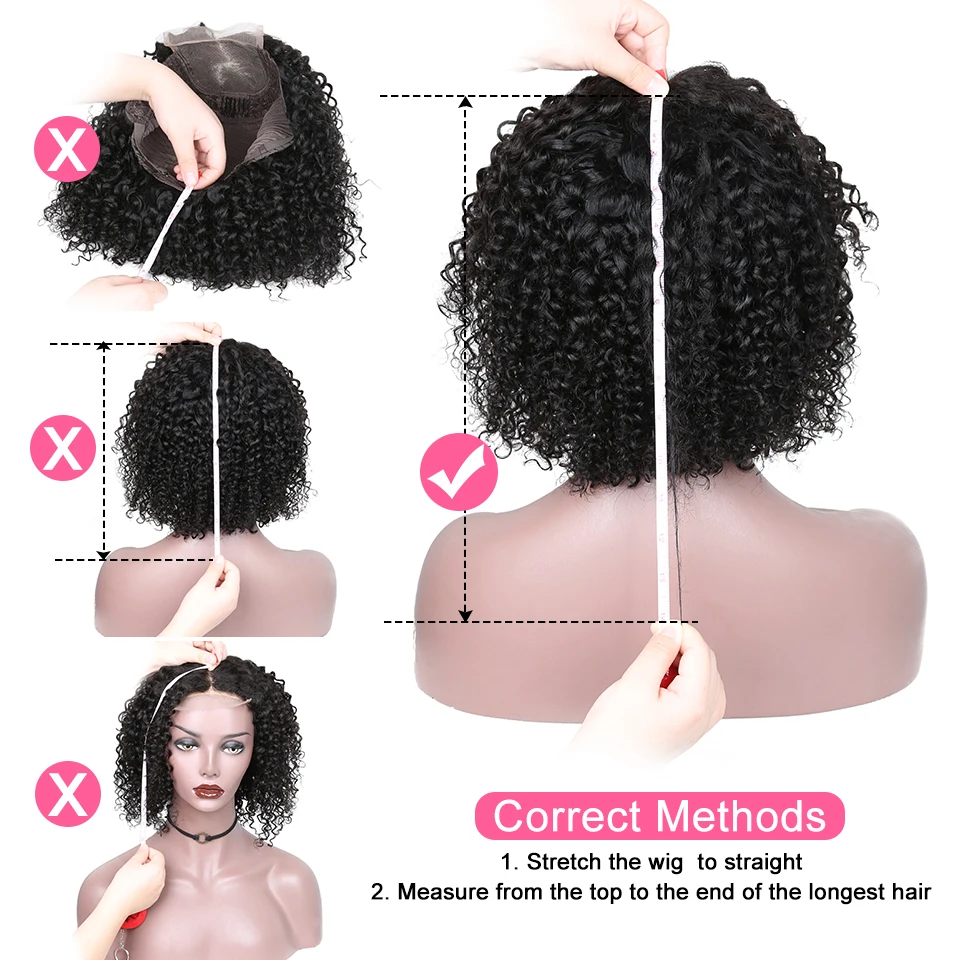 Aircabin Kinky Curly Human Hair Short Bob Wigs Pre Plucked Indian Hair T Part Lace Curly Bob Human Wigs For Women