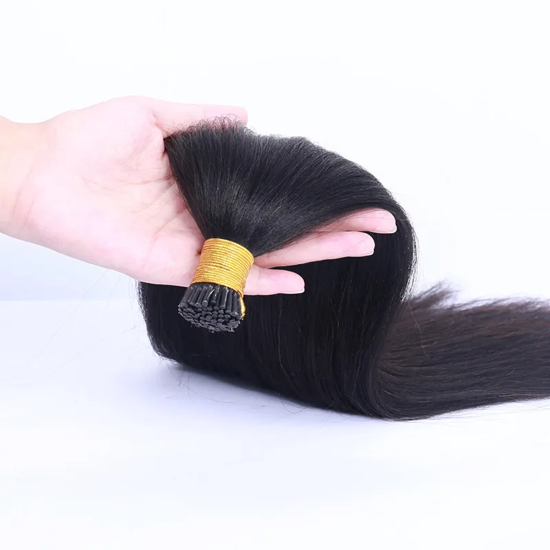 Light Yaki Straight Kinky Coarse Microlinks Hair Bulk Extenstions 100grams/bundles 1&2&3 Bundles I Tip Human Hair Microlinks