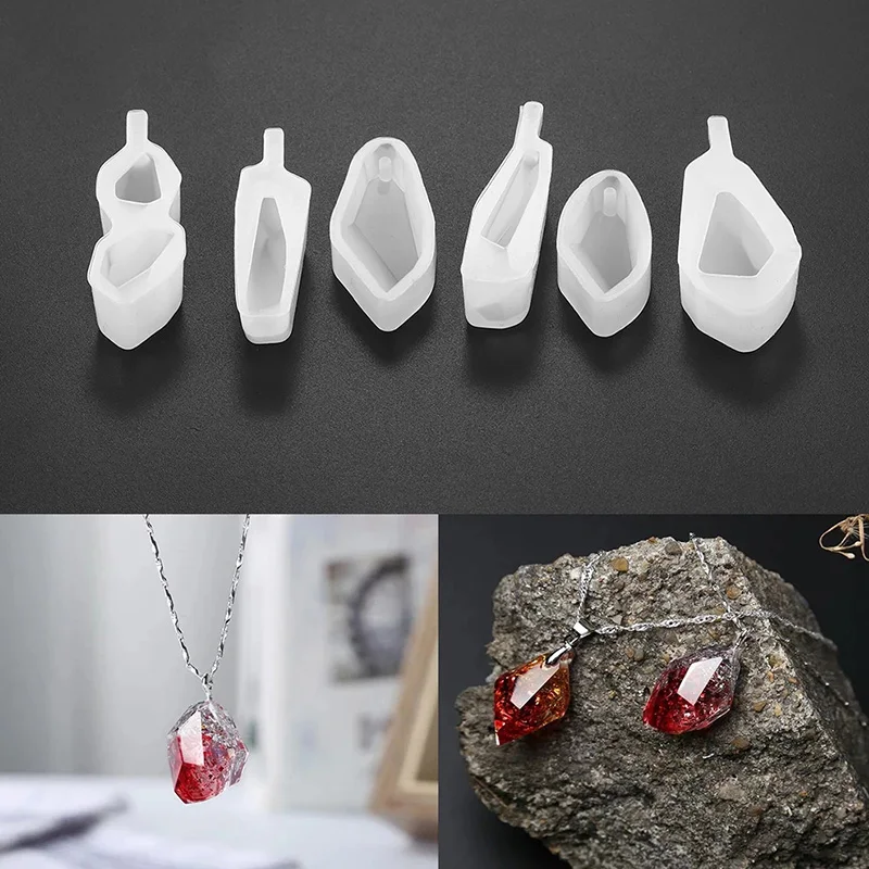 Crystal Epoxy Pendant Silicone Mold Earrings Necklace Pendant Epoxy Resin Mould Diy Jewelry Making Findings Tools