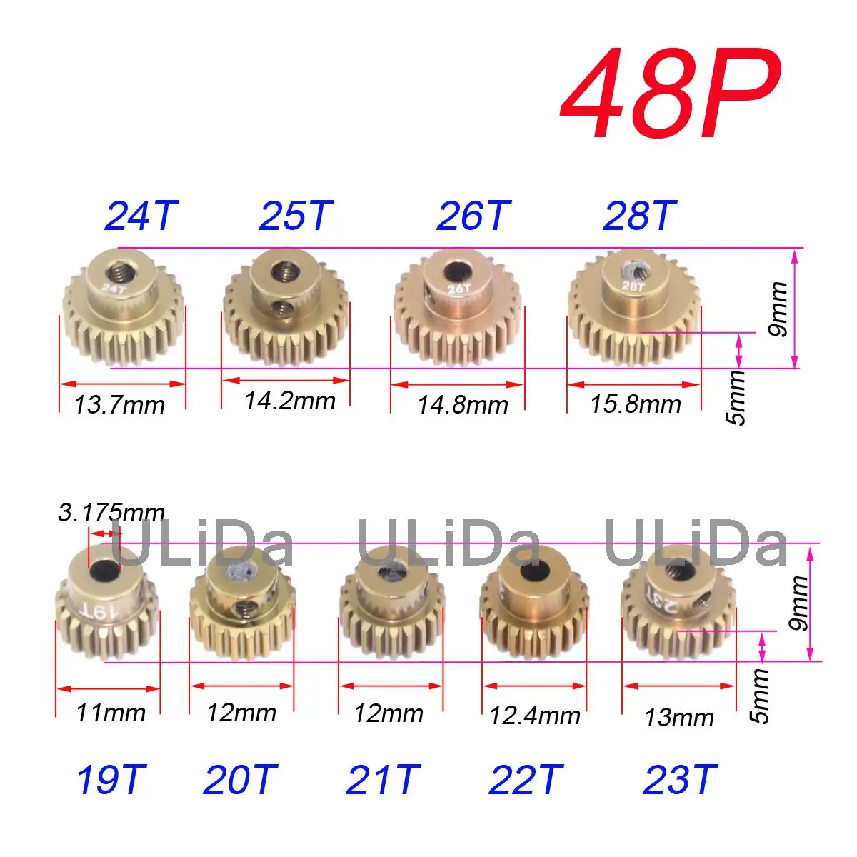 6061 алюминиевый 48P Spur Gear 92T 85T 80T мотор шестерни s 19T 20T 21T 22T 23T 24T 25T 26T 29T 33T для Sakura D3 1/10 RC