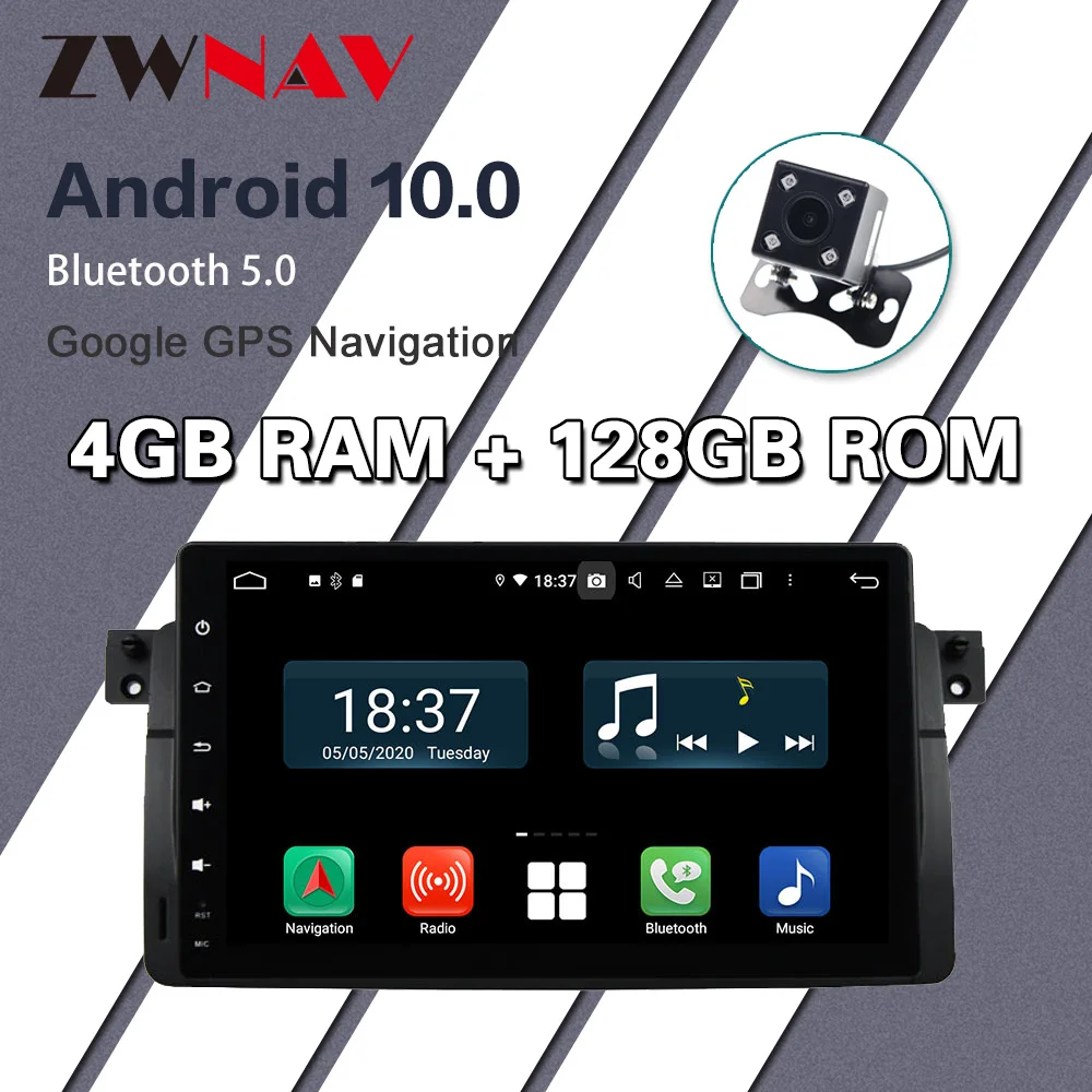 

128GB Carplay Android 10.0 screen Car Multimedia DVD Player for BMW E46 car GPS Navi car Auto Video Radio Audio Stereo Head unit