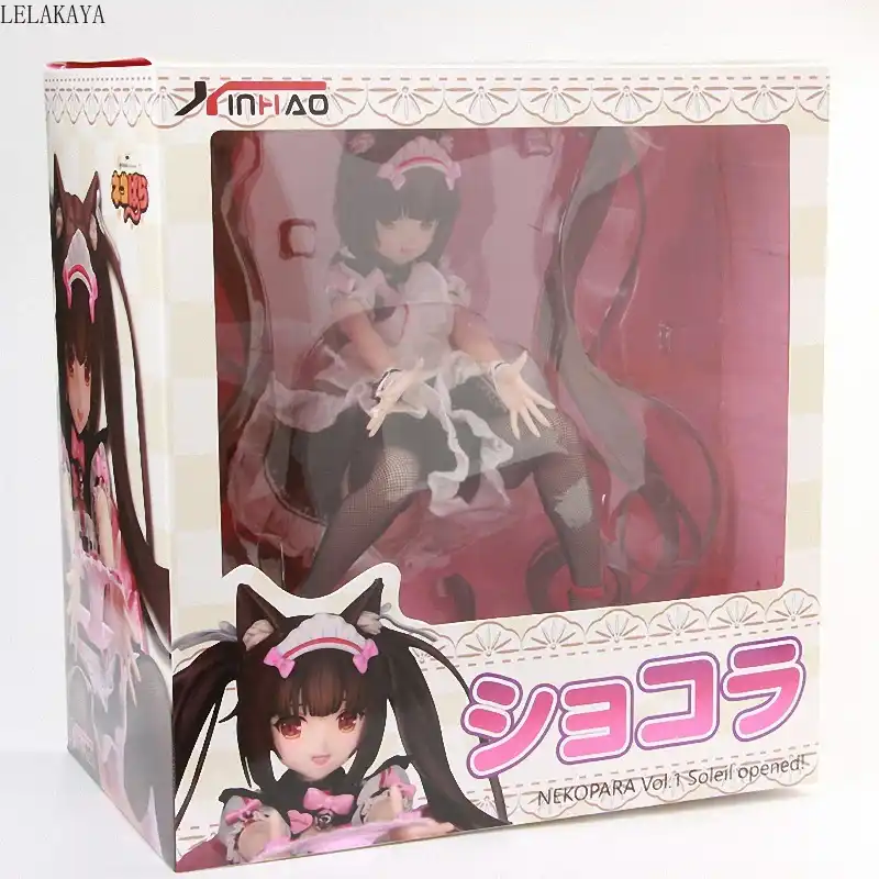 14 échelle Dessin Animé Sexy Chat Fille Nekopara Anime Figurine Daction Chocolat Femme De Chambre Canapé Ver Vol1 Modèle Assis Poupée De Collection