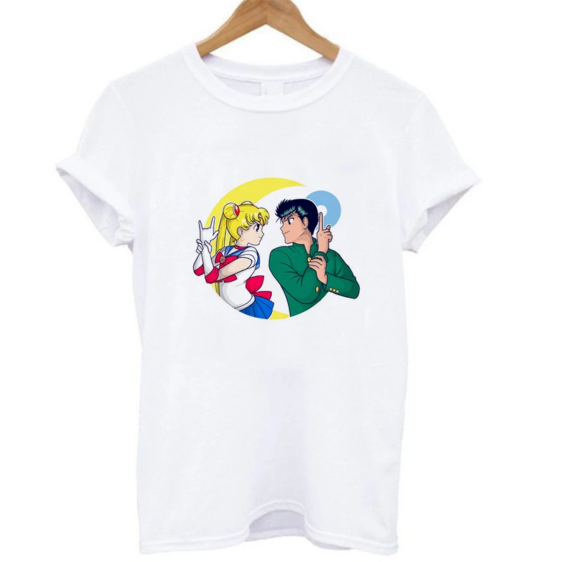 セーラームーンと千葉守tシャツ月野うさぎtシャツファッション漫画カジュアルtシャツトップス Tシャツ Aliexpress