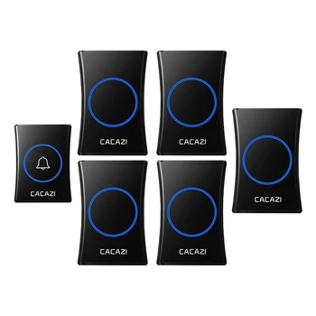 

CACAZI Intelligent Home Wireless Doorbell Waterproof 300M Remote US EU UK AU Plug 1 button 5 Receiver Cordless Call Ring Bell