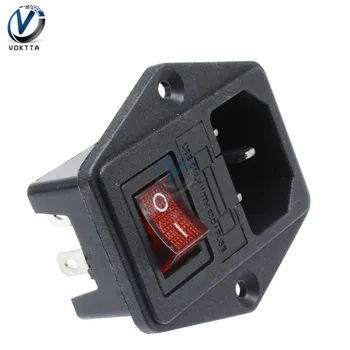 

AC 250V 10A Black Red 3-Pin ON/OFF Terminal Power Socket switch with Fuse Holder 3 Terminal Power Socket