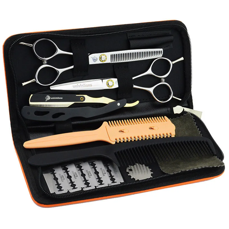 Kit Razor Gift-W6 6 дюймов, подарок, Профессиональные парикмахерские ножницы, инструменты для стрижки волос, филировочные ножницы, Набор японских парикмахерских, парикмахерские ножницы, принадлежности - Цвет: Kit Razor Gift-W6