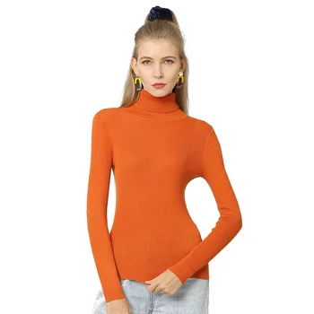 

2019 Knitted Turtleneck Sweater Women Autumn Winter Warm Soft Pull Femme Hiver Casual Slim Elastic Sweater Jumper Plus Size 4XL