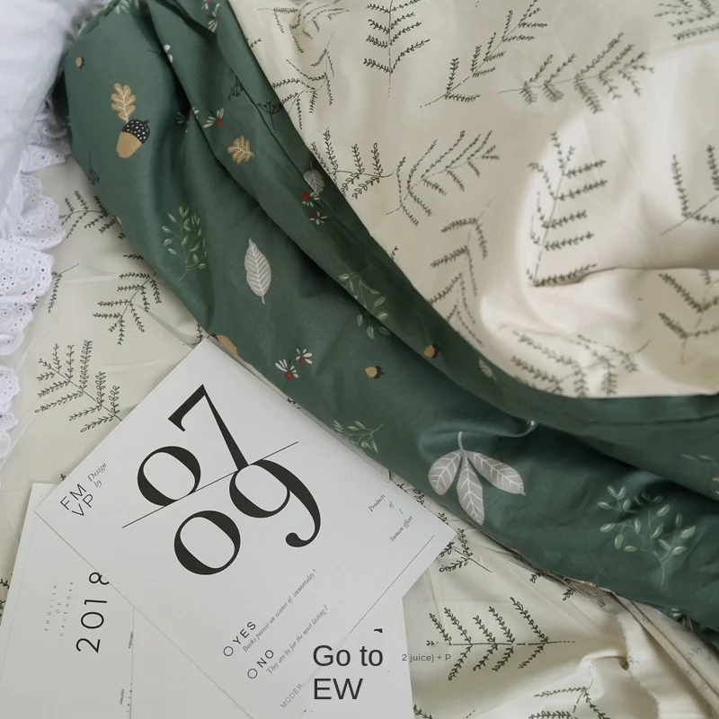 235cm x 50cm Green pine cone full cotton lining DIY Sheet Quilt cover Bedding cloth Decorate manual fabric