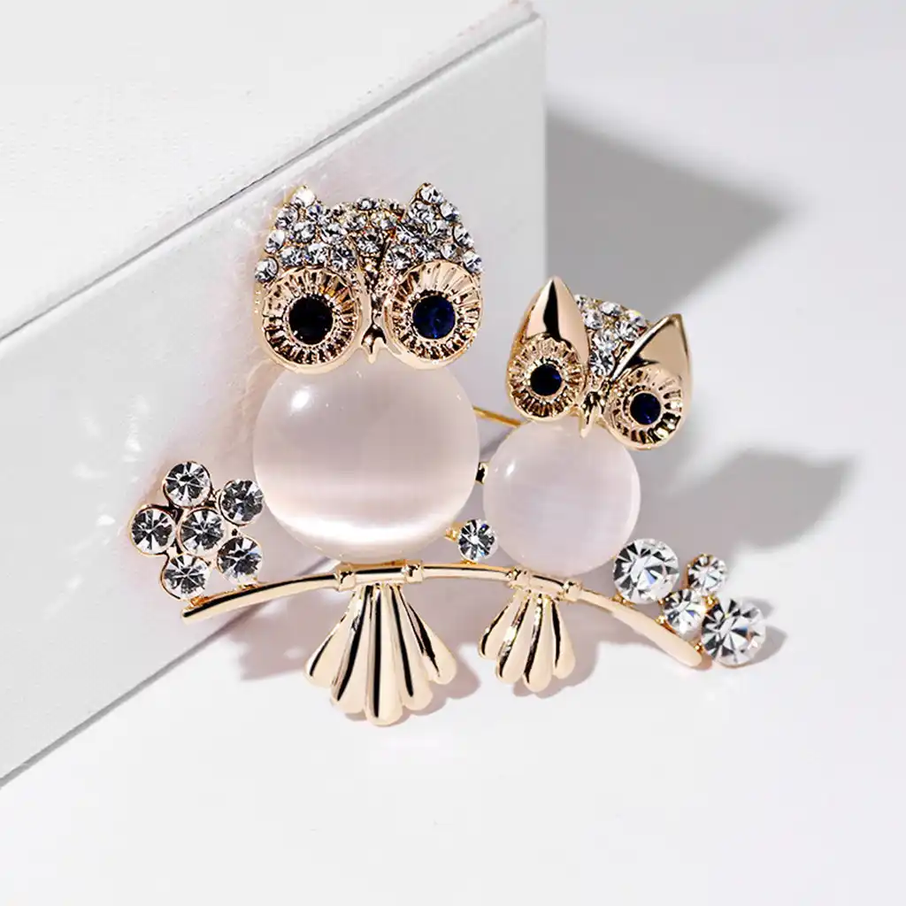 レディースメンズブローチかわいいフクロウ合金ブローチラインストーン衣装装飾コサージュクリエイティブピンギフトブローチ女性のためのジュエリー Aliexpress