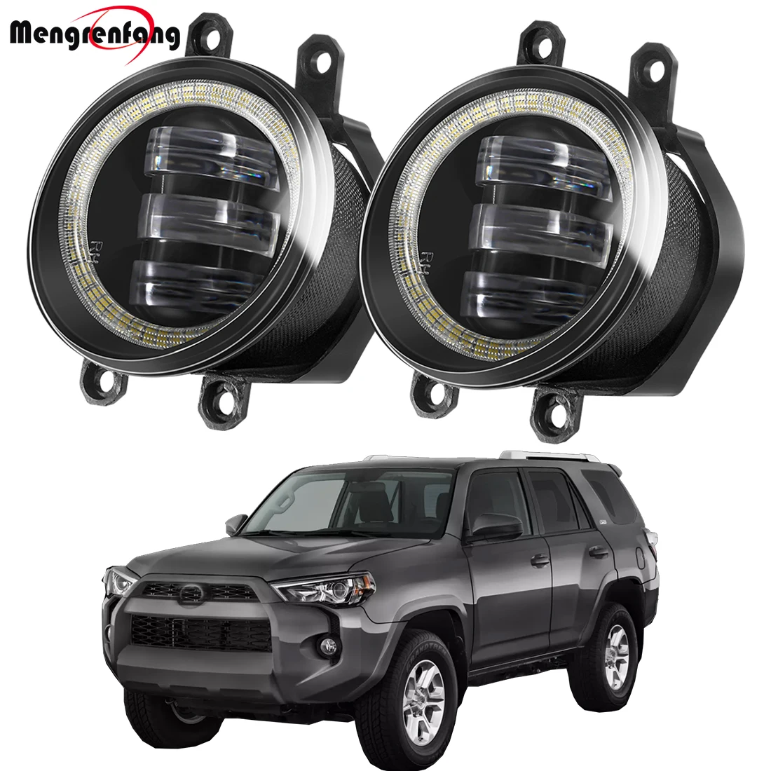 2 X Gruppo Fendinebbia A Led Per Toyota 4 Runner 4 Runner 2011-2021 30W 6000Lm Car Angel Eye Fendinebbia Luce Di Marcia Diurna Drl H11 12V