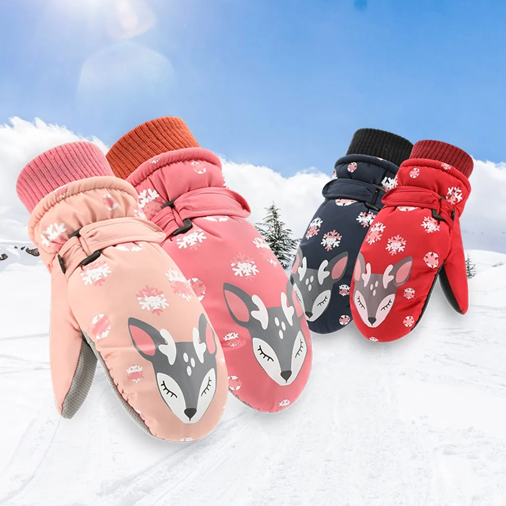 Детские Зимние перчатки для катания на лыжах водонепроницаемые и противоскользящие тройные теплые уличные перчатки теплые ветрозащитные варежки Высокое качество# P