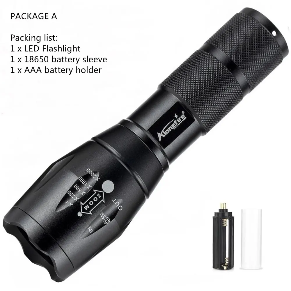 Option A AloneFire G700 светодиодный фонарик Zoom СВЕТОДИОДНЫЙ фонарь CREE XM-L T6 5000лм водонепроницаемый фонарь Zaklamp 18650 перезаряжаемый аккумулятор USB зарядное устройство - Испускаемый цвет: Option A