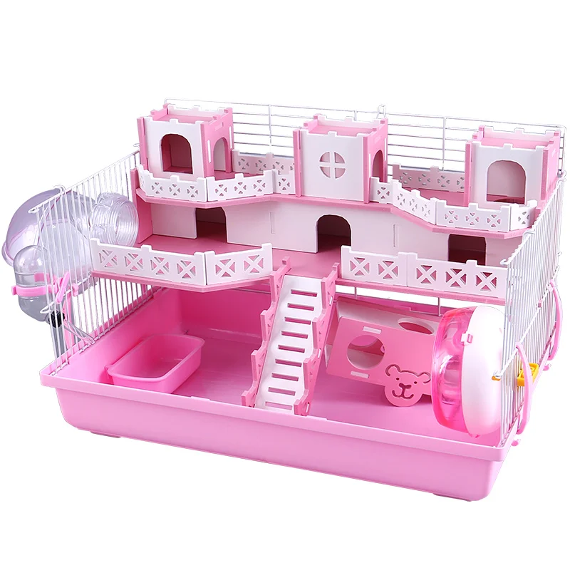Hamster cage double deck luxury villa Castle 47 foundation nest pet