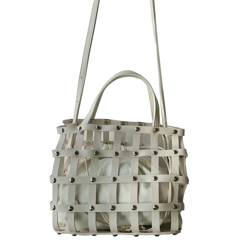 

ABDB-Fashion Hollow Out Summer Beach Bag Luxury Handbags Women Bags Designer Famous Brand Leather Shoulder Bags For Women