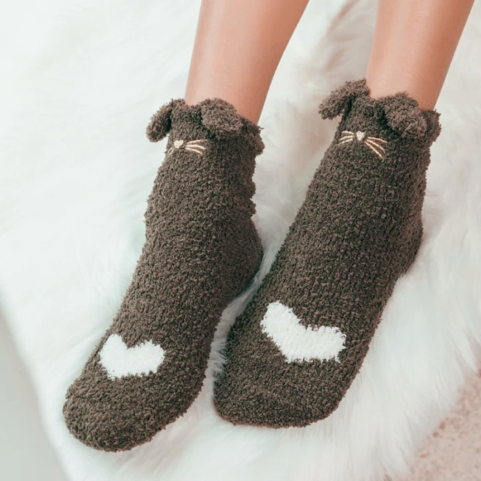 High Quality Winter Cat Claws Cute Thick Warm Sleep Floor Socks for Women Girls Home Indoor NCM99