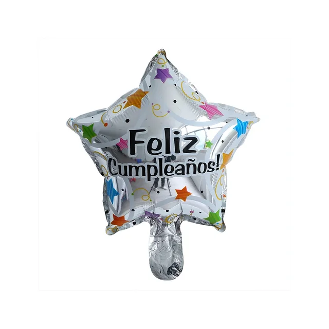 10pcs/lot 10inch Feliz Cumpleanos Spanish Happy Birthday Balloons Round Mylar Helium Balloon Happy Birthday Party Air Globos 13