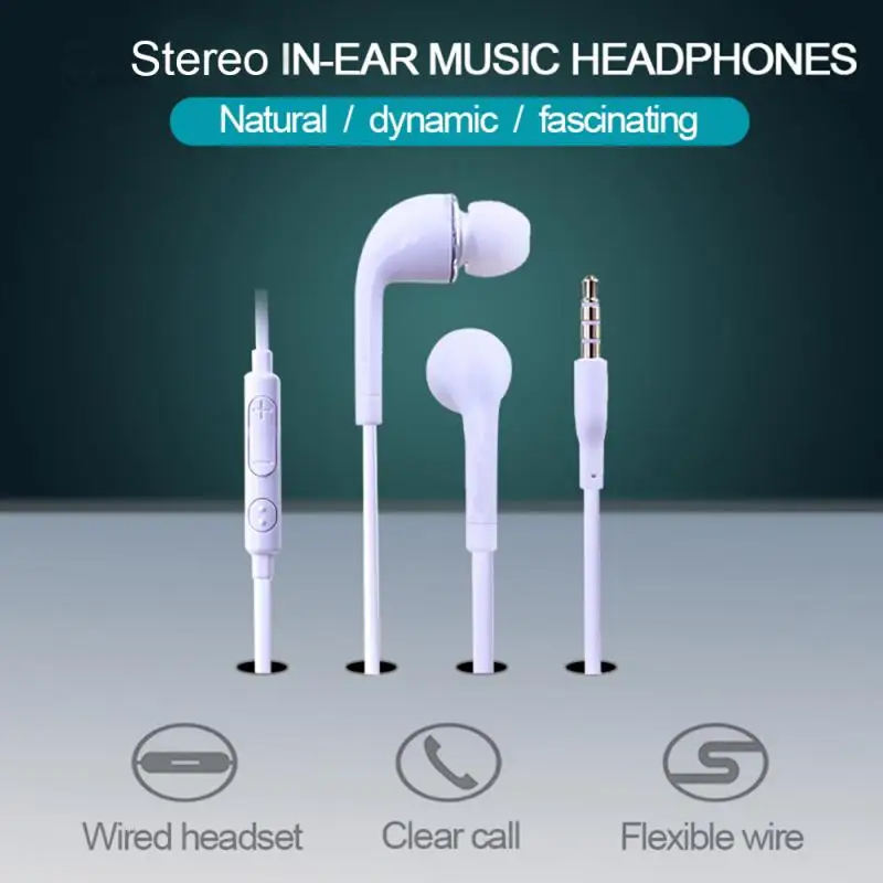 Wired Earphone 3.5mm In-ear Earphones With Built-in Microphone Bass Sport Headset Stereo Earphone for Xiaomi Iphone Samsung