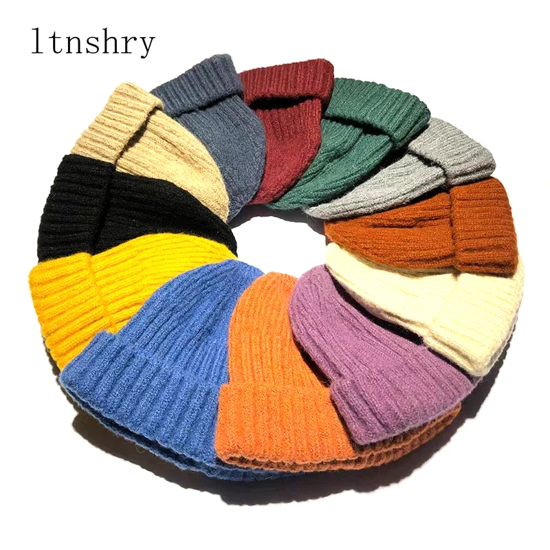 

Winter Warm Knitted Skullcap Casual Short Thread Hip Hop Hat Adult Men Beanie Wool Knitted Beanie Skull Cap Elastic Hats Unisex