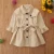 Мода Новая Осень Весна Дети Девушки Тренч Пальто Твердые Девушки Британский Стиль однобортный с Длинными рукавами Куртка Кардиган Одежда