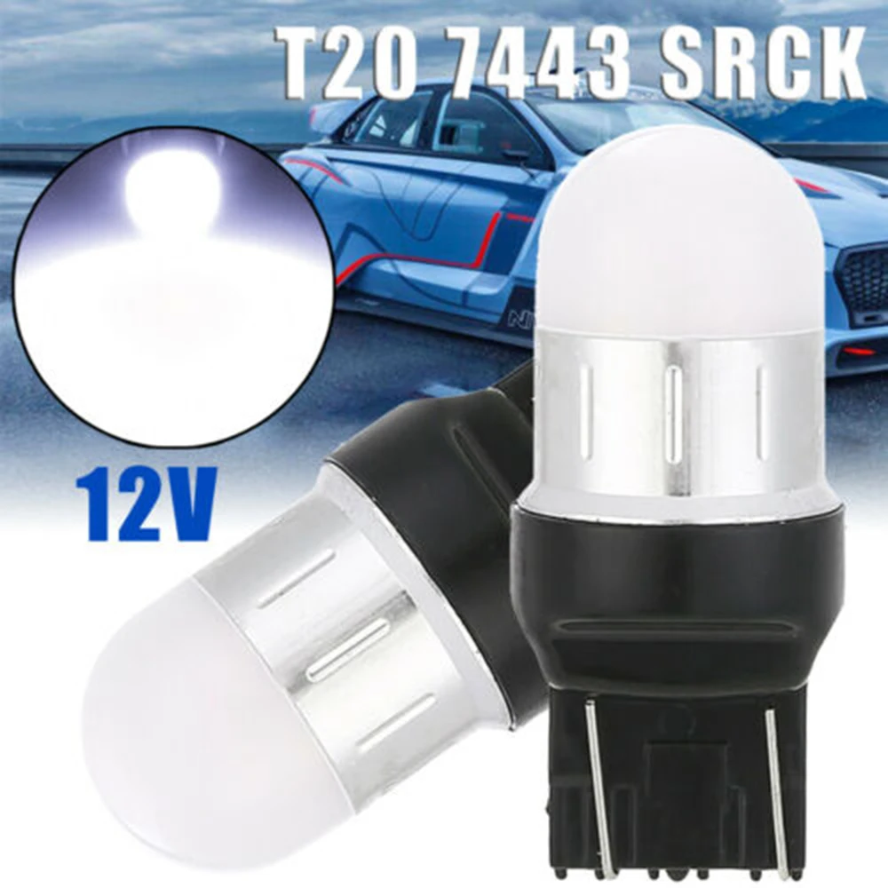 2 шт. Автомобильный светодиодный сигнальный фонарь T20/7443/W21/5 Вт SRCK 9SMD светодиодный резервный обратный поворот сигнальная лампа белого цвета