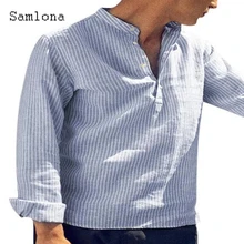 

Long Sleeve Shirt Basic Tops Sexy Men clothing 2021 Single-breasted Casual Pullovers Plus Size 5xl Mens Fashion Stripes Blouse