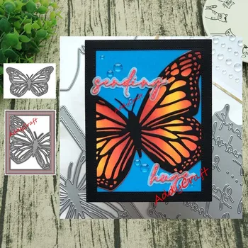 

Metal Cutting Dies Butterfly frame and butterfly Scrapbooking Stencil Craft Cut Die For DIY Card Crafts Handmade
