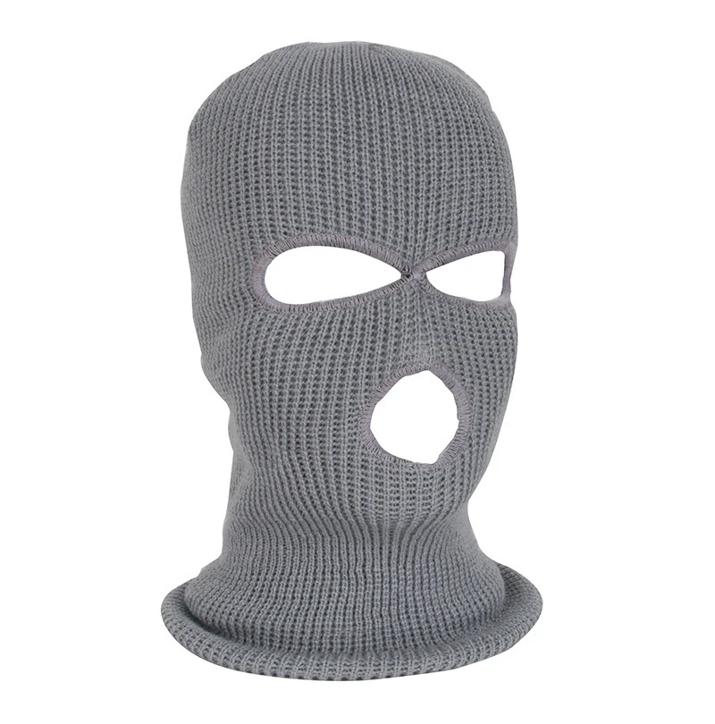 Full Face Cover Mask Three Hole Winter Warm Hoodie Men Ski Cold Mask Hood Electric Motorcycle Windproof Mask Riding Face Shield