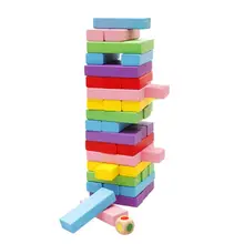 Деревянные укладки настольные игры строительные блоки для детей-48 шт R7RB