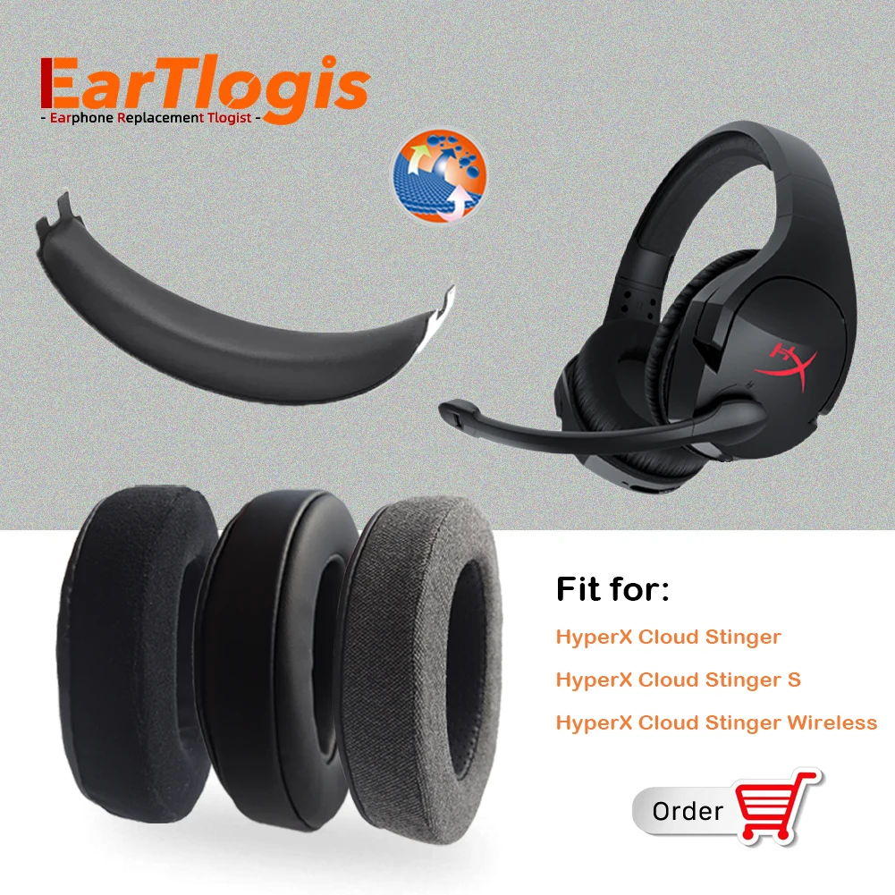 Eartlogis Thick Replacement Parts For Hyperx Cloud Stinger, Stinger S, Stinger  Wireless 7.1 Headset Ear Pads Bumper Headband - Earphone Accessories -  AliExpress