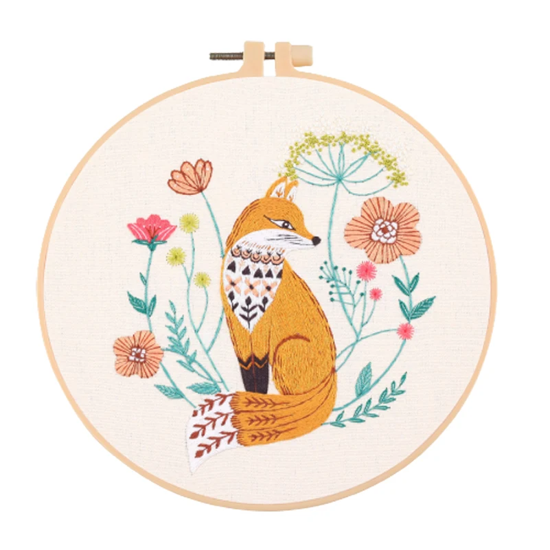 

Embroidery Starter Sets, Fox Embroidery Designs Patterns, Embroidery Hoop and Embroidery Materials, Easy Diy Hand Embroidery Kit
