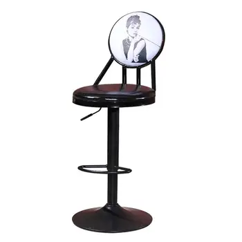 

Bar chair lift bar stool home back rotation high stool creative front desk chair retro bar stool simple