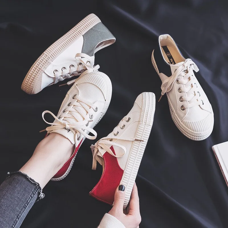 

New Designer Women Canvas Shoes Fashion Casual Sneakers Woman Vulcanized Shoes Leisure Street Footwears Tenis Feminino Hot Sale