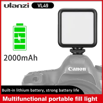 

Ulanzi VL49 LED on Camera Mini LED Video Light Photography Studio Lighting for Nikon Sony DSLR Camera SmartPhones FillLight Lamp