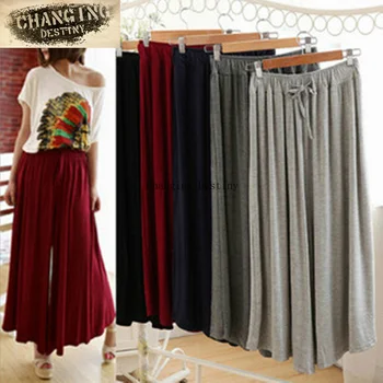 

Women's Summer Korean Version of The Large Size Loose Modal Casual Wide Leg Pants Ladies High Waist Thin Section Loose Trousers