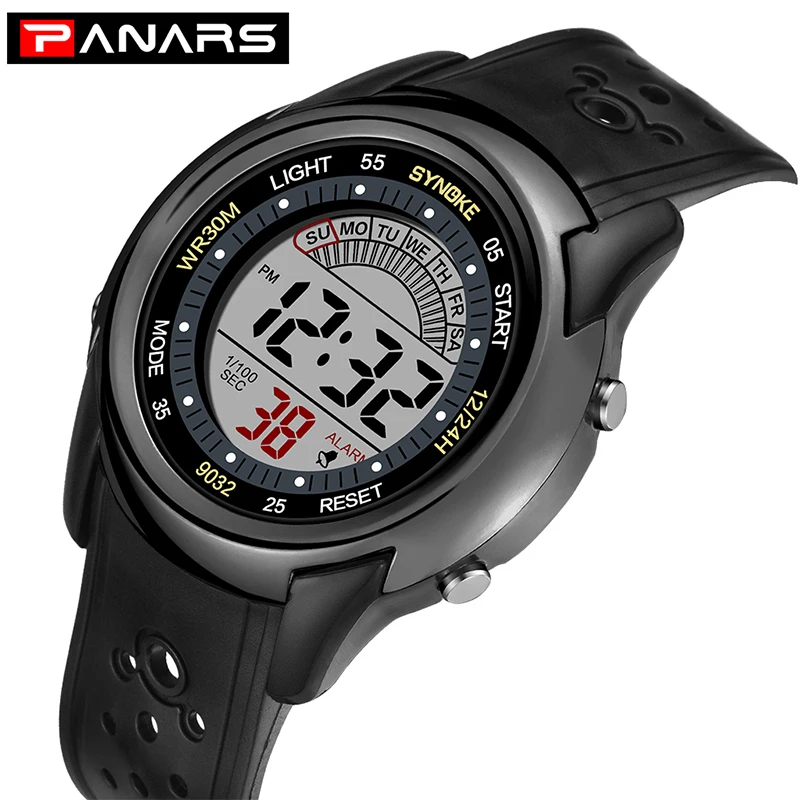 PANARS Boys Children Watches For Girls Waterproof Wristwatch LED Alarm Youth Electronic