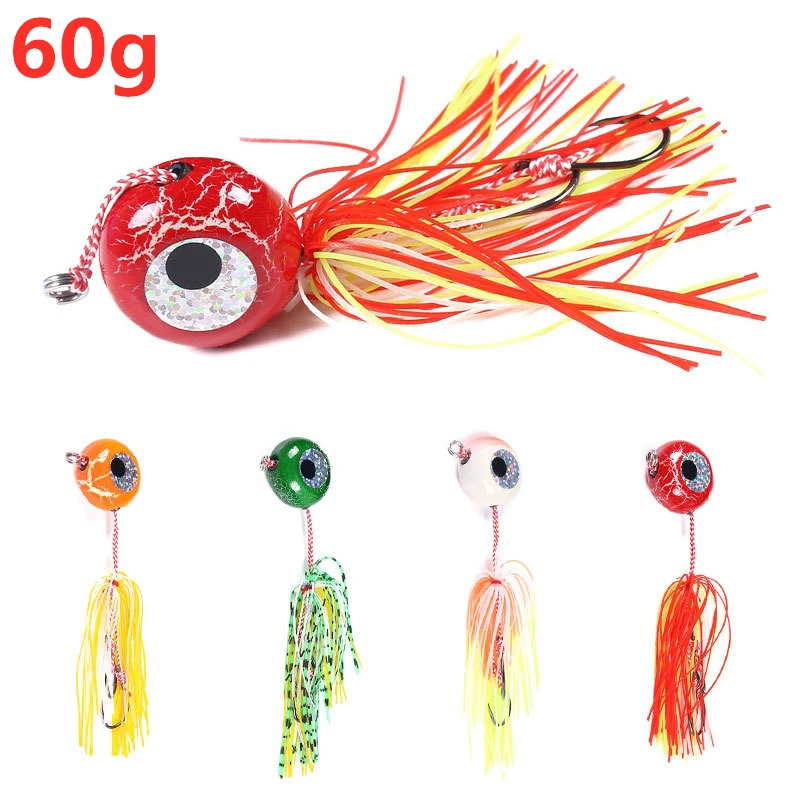

60g Tenya Madai Jig Kabura Saltwater Fishing Lure Jighead Lead Sea Boating Bait curling tail Grub Shrimp Rubber Skirt